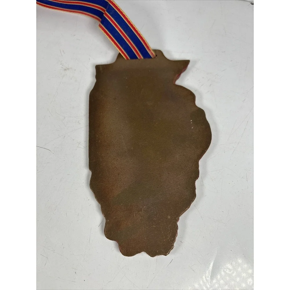 VINTAGE Horse Show Medal PEAI Necklace Ribbon Solid Metal Equestrian Decor MCM